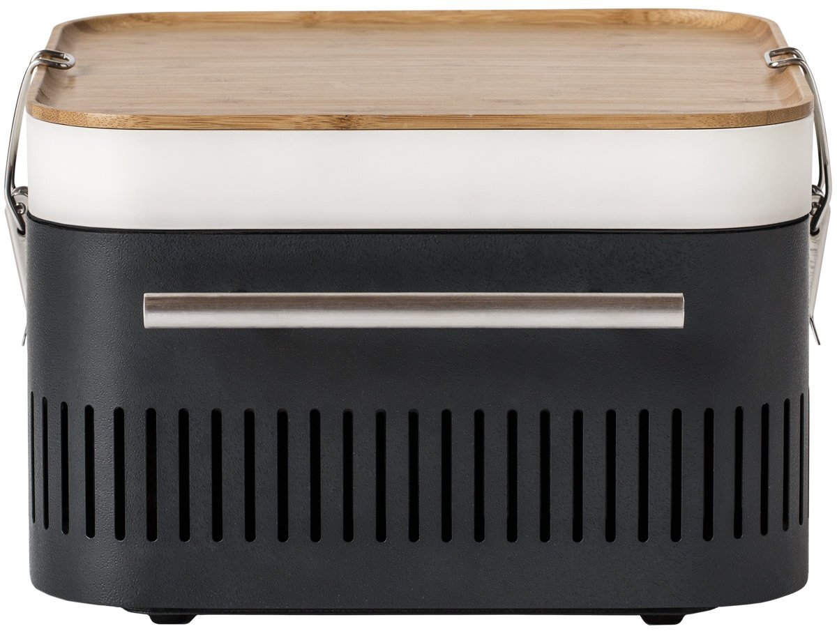 Everdure by Heston Blumenthal Cube Portable Charcoal BBQ - Porcelain Enamel Firebox - Black - HBCUBEG