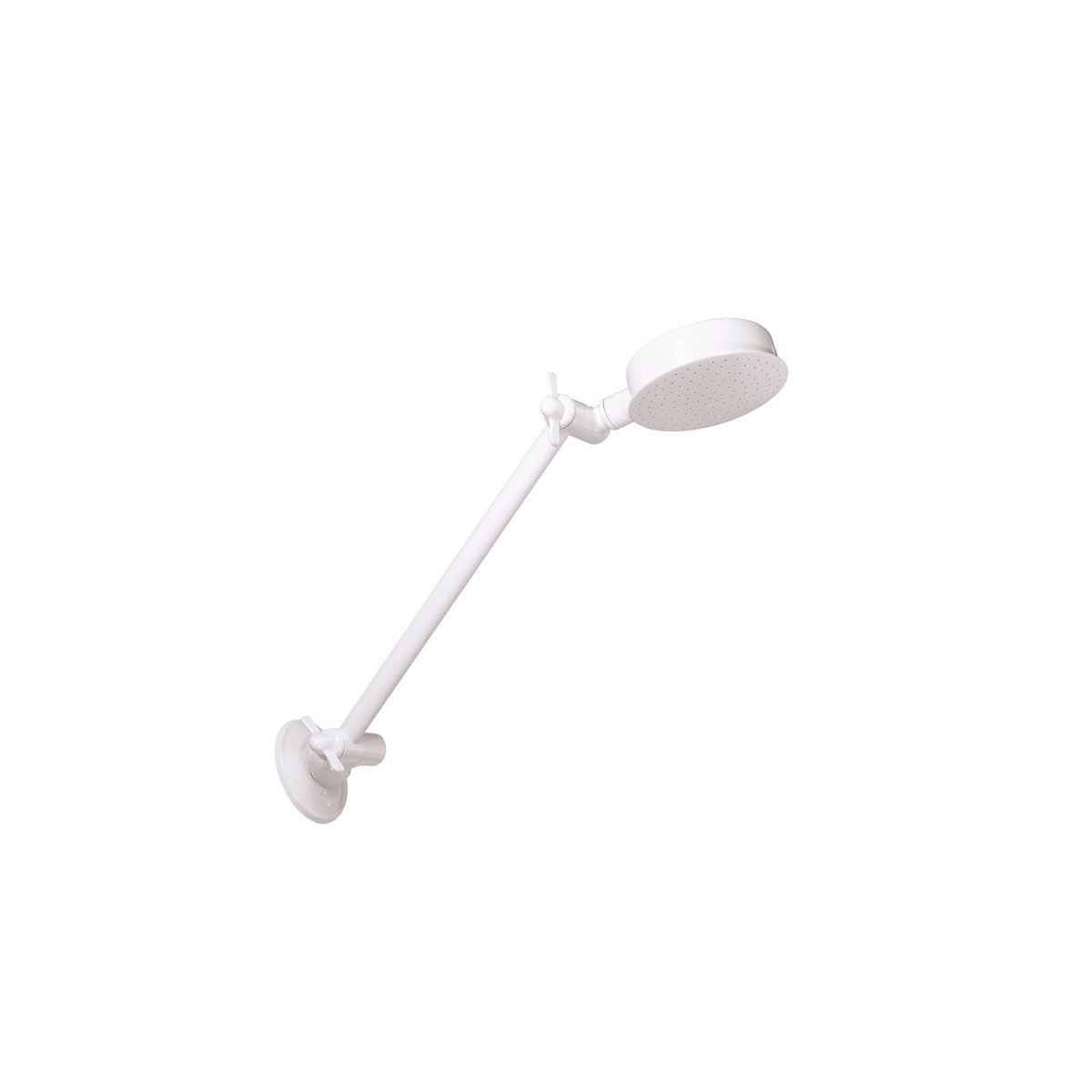 Flexispray All Directional Hi Rise Shower White - Brass Chrome, 225mm Arm, WELS 3 Star 9L/min
