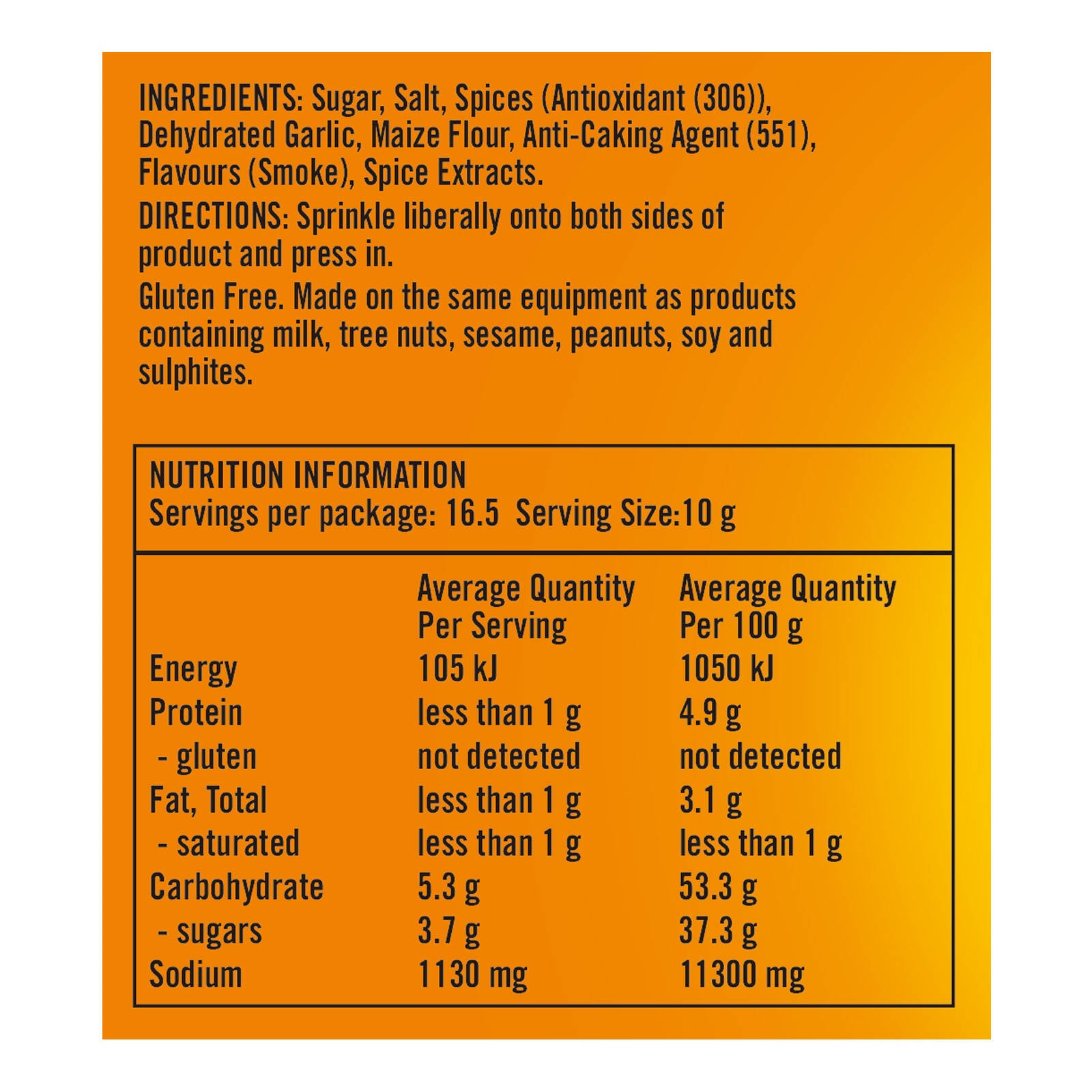 Blue Smoke 165g Kansas BBQ Rub Gluten Free