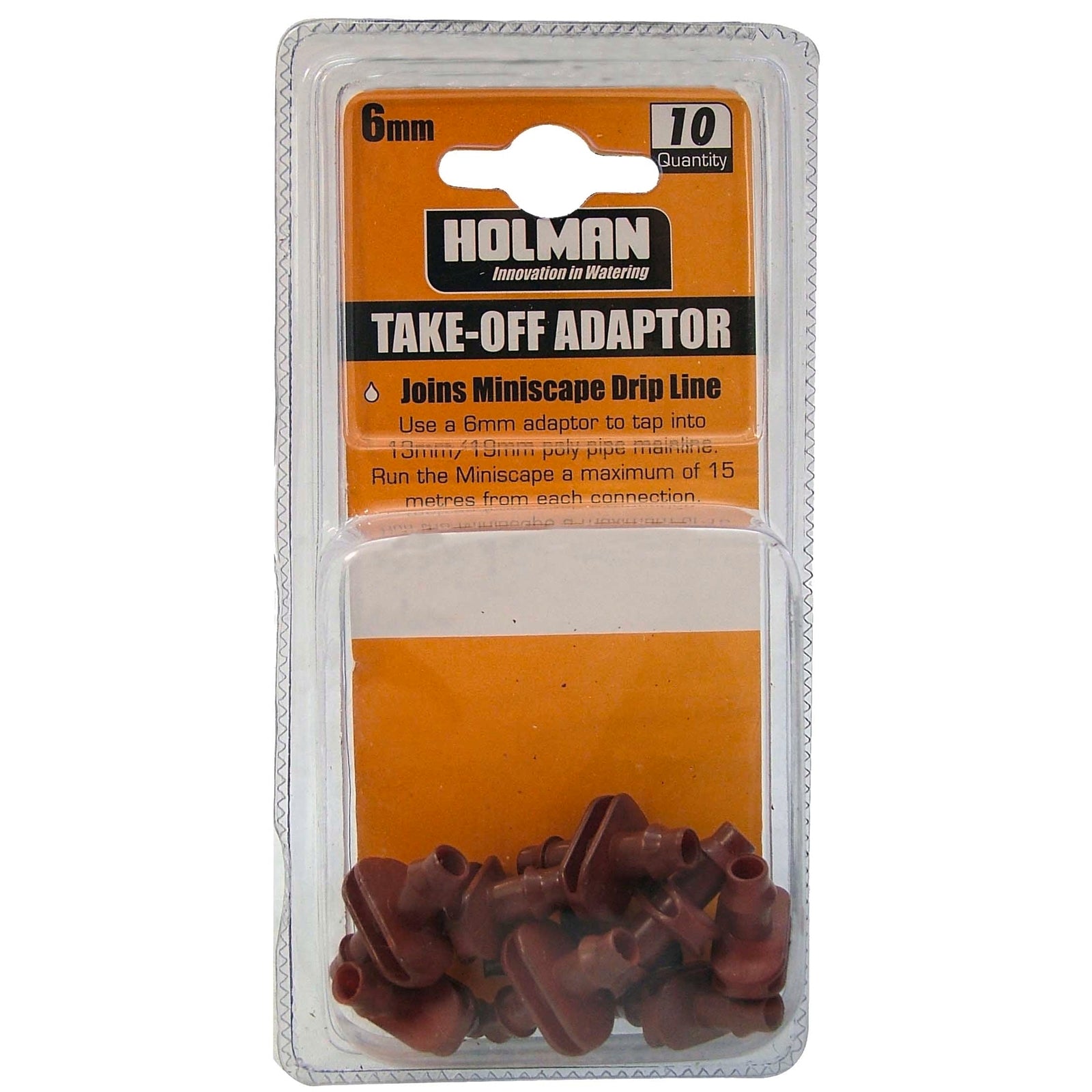 Holman 6mm Barbed Joiner 10 Pack Brown Polypropylene