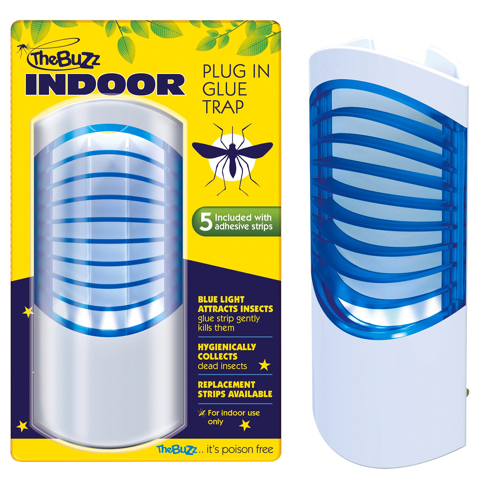 The Buzz Indoor Plug In Glue Trap - UV Light Flying Insect Catcher