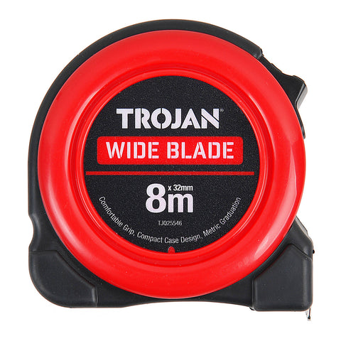 Trojan 8m Wide Blade Tape Measure Lockable