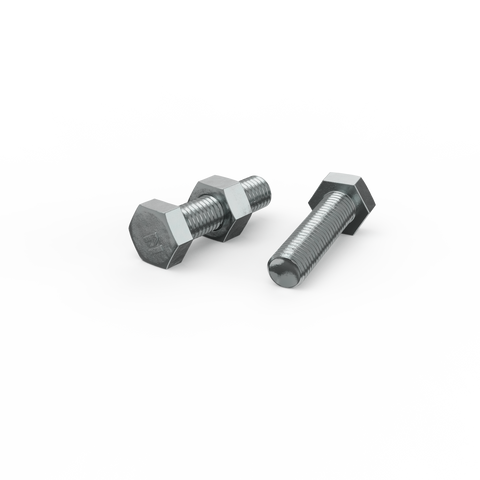 ZENITH M10 x 40mm Zinc Plated 4.6 Grade Steel Hex Head Bolt And Nut