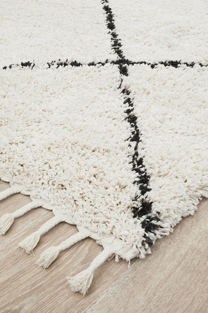 Rug Culture Saffron Large Rug 290x200cm - White Polypropylene, Jute Weft Backing - SAF22WHT290X200