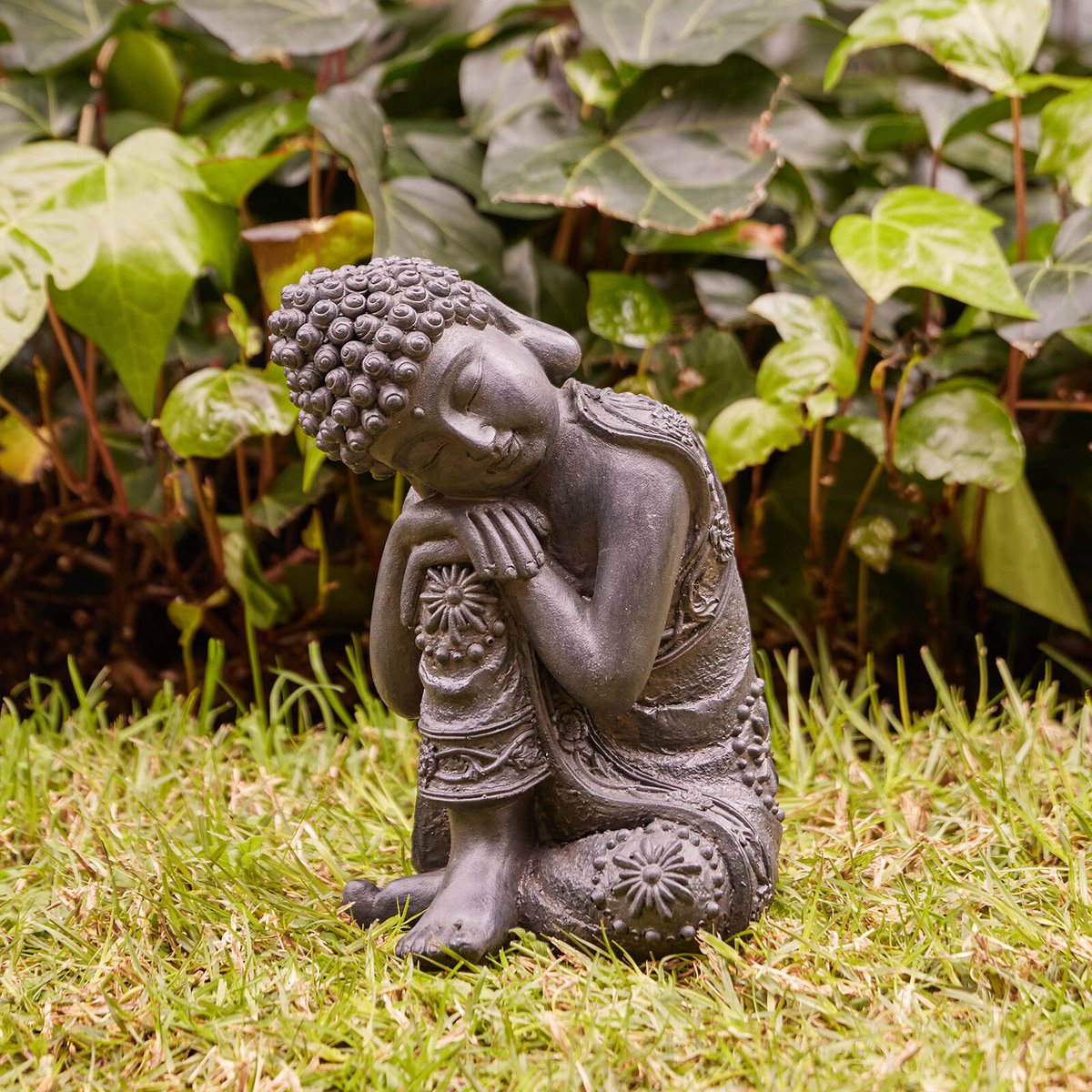Northcote Pottery 25cm Charcoal Buddha Statue - Weather Resistant Garden Ornament - SuperSaverAU - view 2