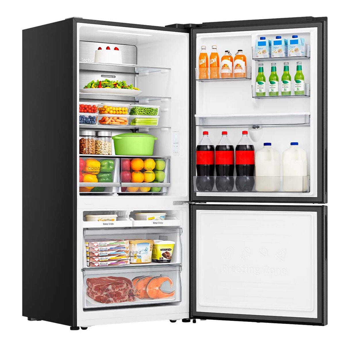 Hisense 500L PureFlat Bottom Mount Fridge - Non-Plumbed Water Dispenser, Dark Stainless Steel - HRBM500TBW
