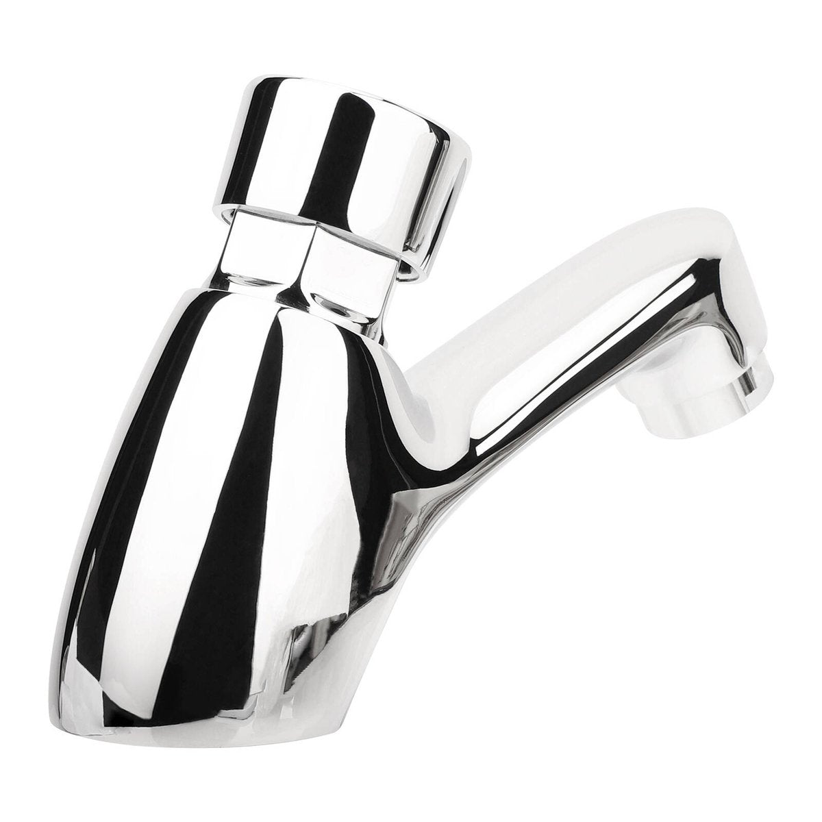 Shaw Mason Chrome Timed Push Button Basin Pillar Tap - 7 Sec Flow - 165mm x 155mm - SuperSaverAU - view 3