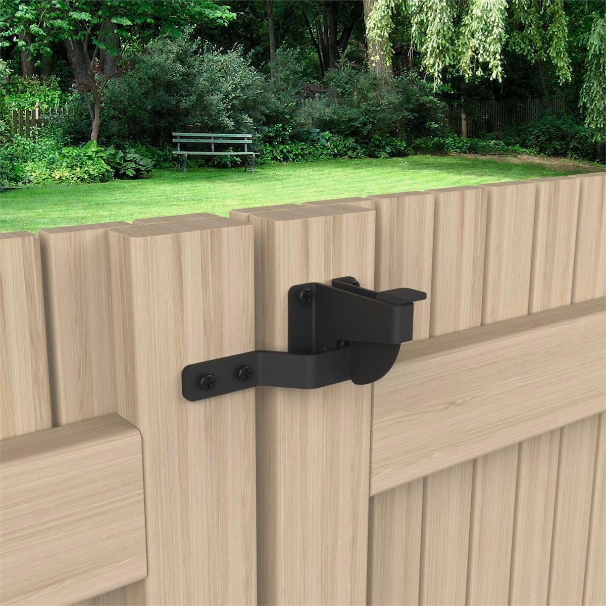 Zenith Matte Black Steel D Pattern Gate Latch