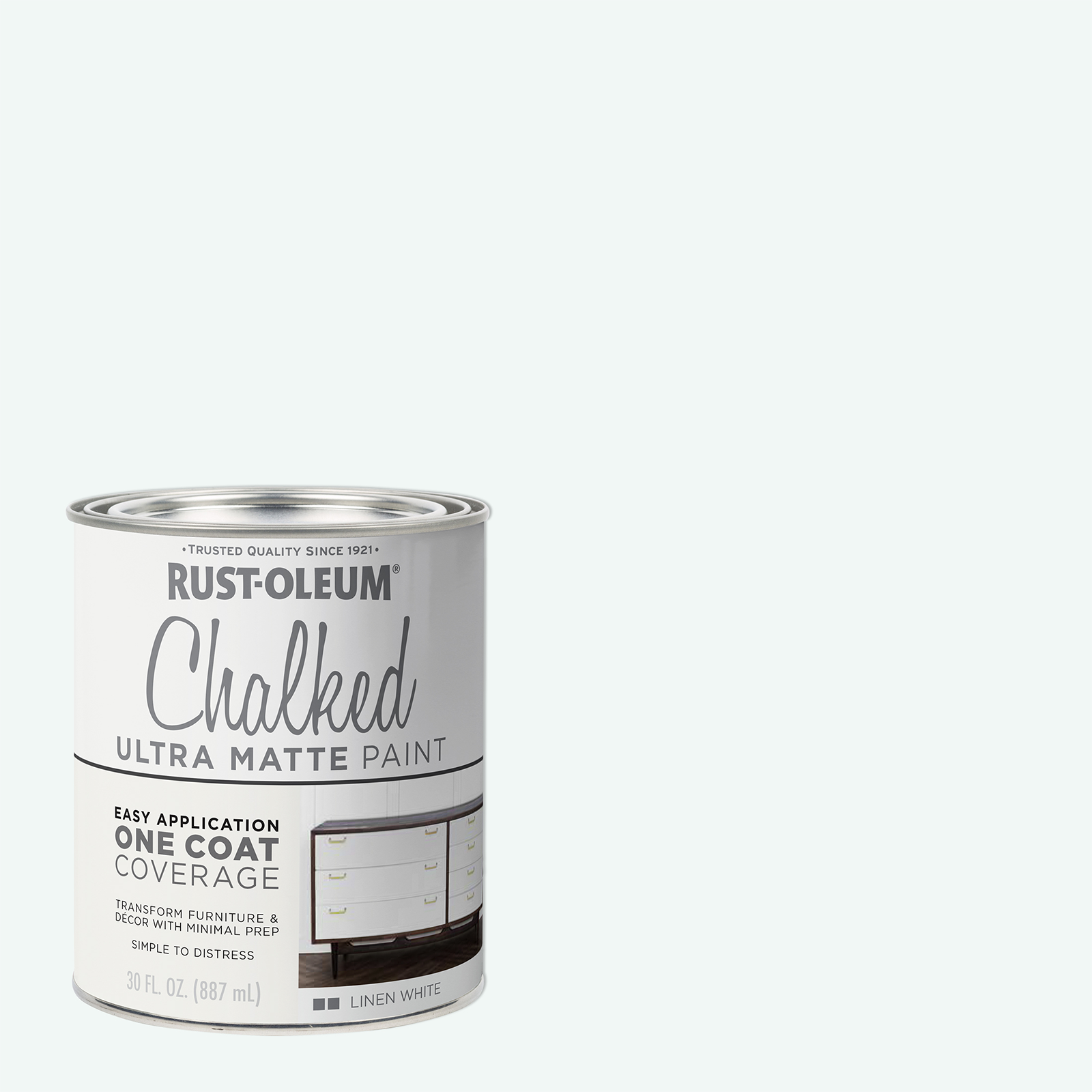 Rust-Oleum Chalked Ultra Matt Paint Linen White 887ml - One-Coat Furniture Paint