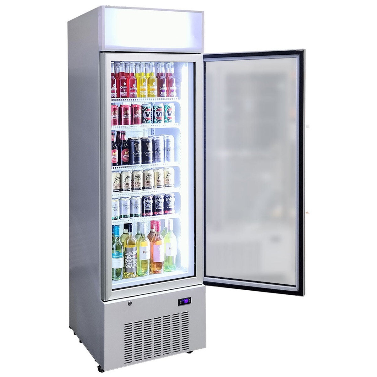 Schmick 389L Glass Door Beverage Refrigerator - White, Single Zone, 9 Star Rating - HUS-C5