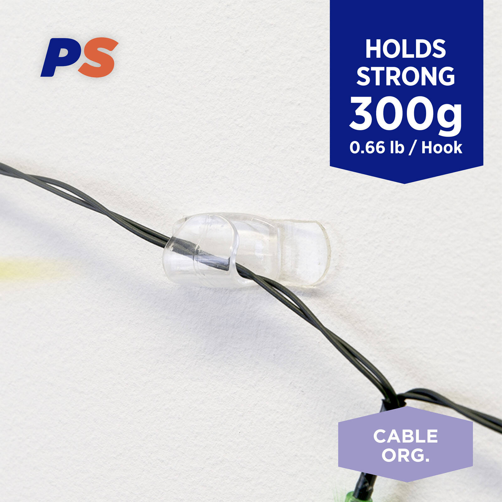 Permastik Clear Cord Clips 12 Pack - Self Adhesive Indoor Cable Clips