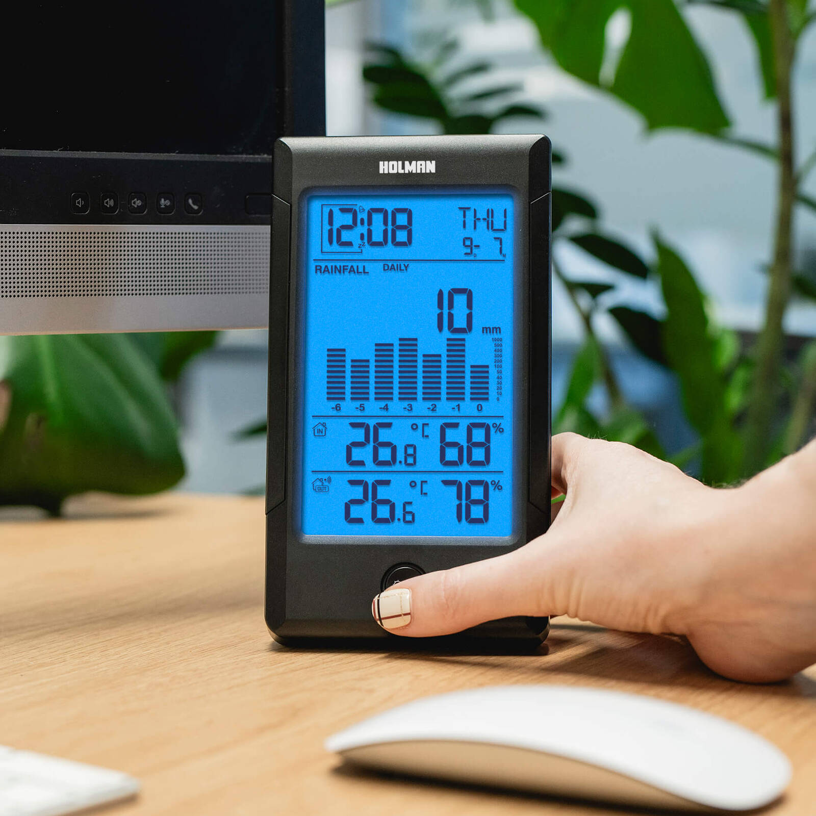 Holman Wireless Digital Rain Gauge with Temperature and Humidity DRG001
