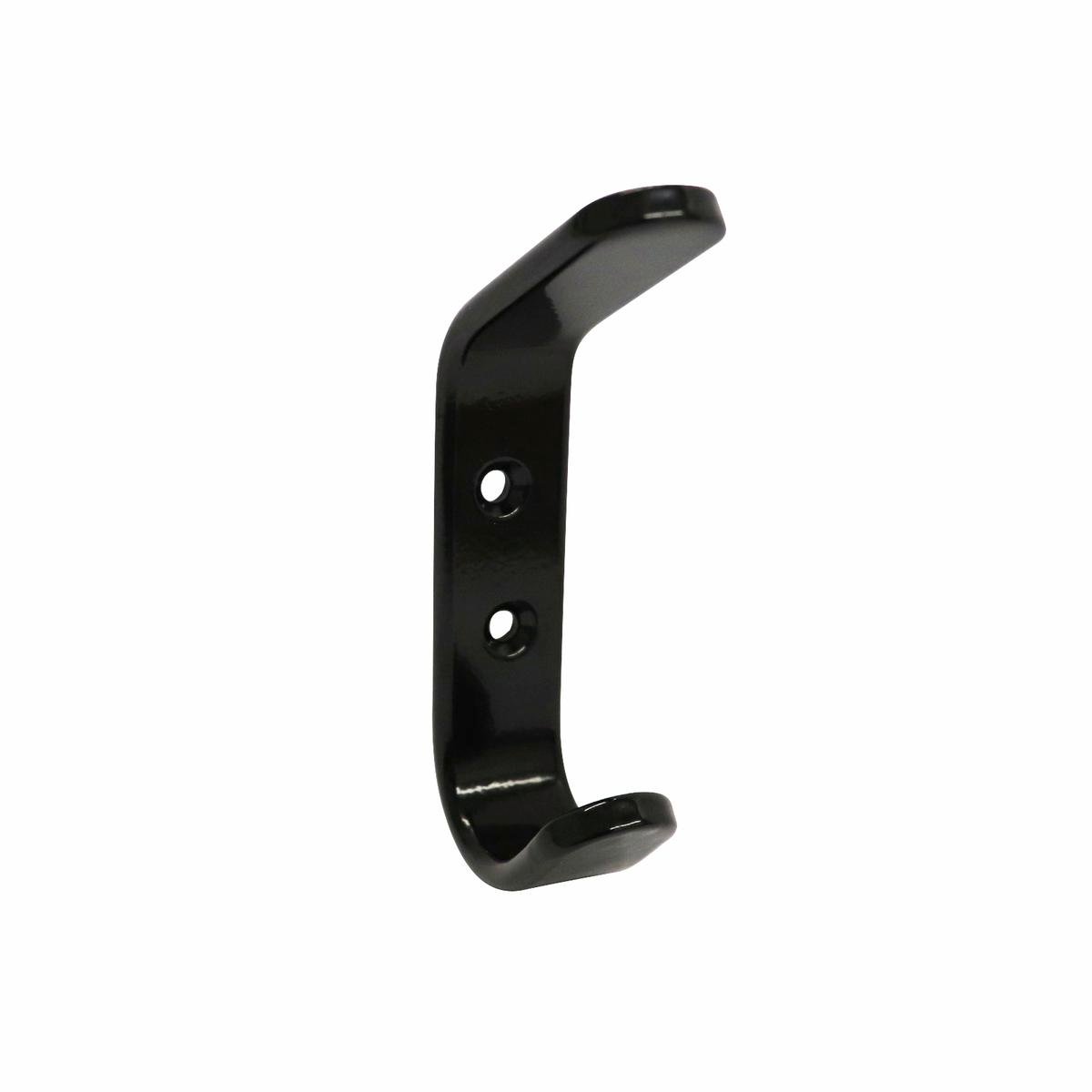 Adoored Double Black Beau Deco Hook - 2 Hooks - 24mm x 91mm x 44mm - Black - SuperSaverAU - view 1