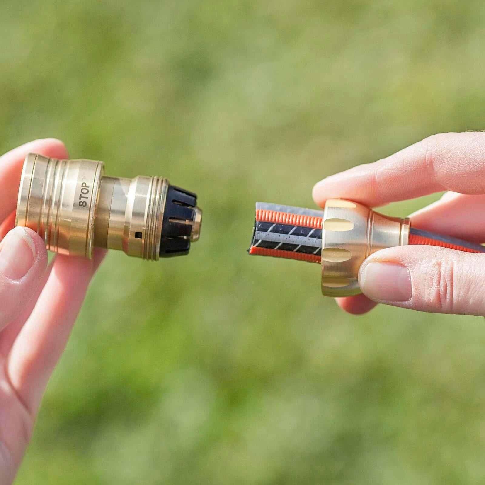GARDENA 13mm Solid Brass Water Stop Hose Connector, Outdoor