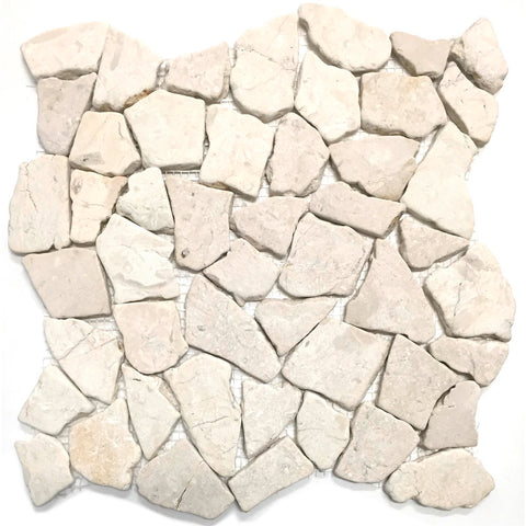 Decor8 Beige Java Marble Mosaic Tile 300 x 300 x 10mm, Matte Crazypave Floor & Wall
