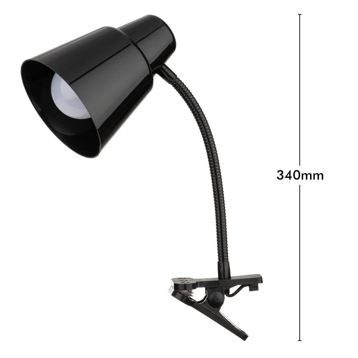 Verve Design Brylee Black Adjustable Clamp Lamp 25W Plastic & Metal ATL154BK