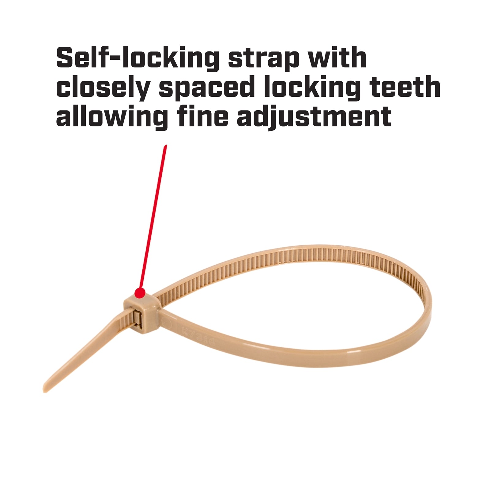 Crescent 300 x 4.8mm Beige Nylon Outdoor Universal Cable Ties 25 Pack Releasable