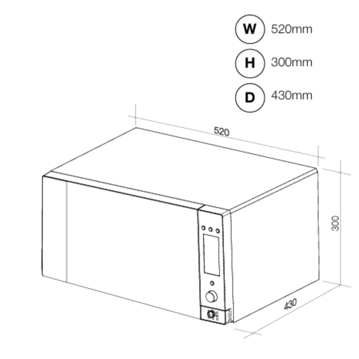 Artusi 31L freestanding convection microwave oven - 900W, stainless steel, grill, auto cook - AMC31X