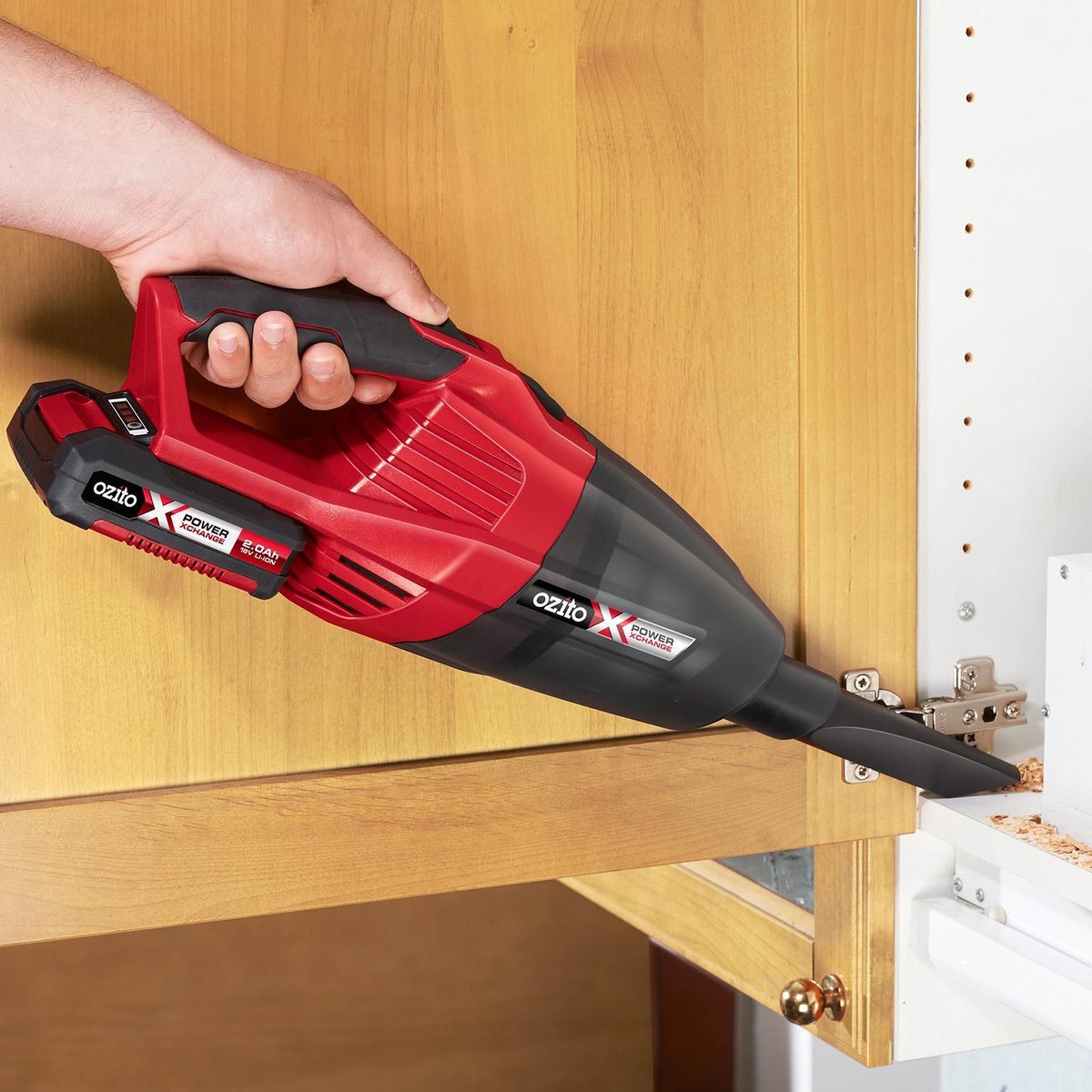 Ozito PXC 18V Cordless Hand Vacuum PXHVS-250 - Skin Only, Sure Grip Handle