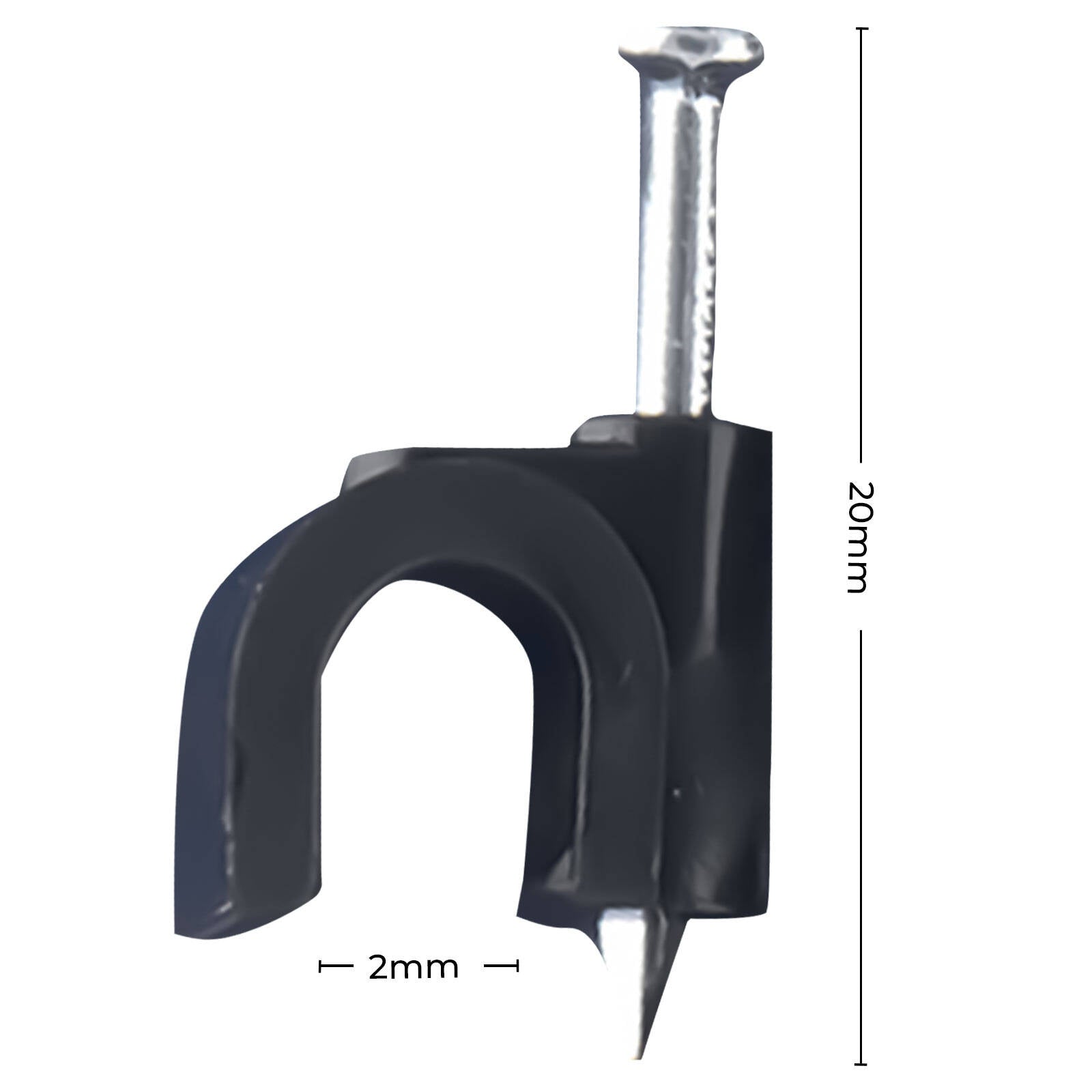 DETA 6mm Black Round Cable Clips - 20 Pack