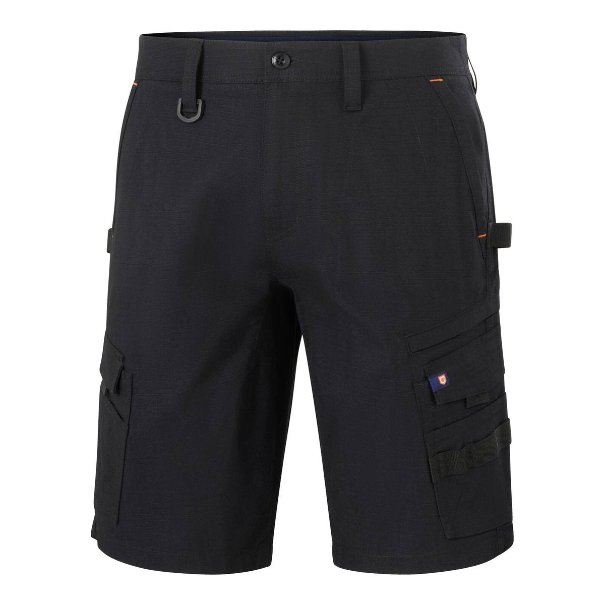 Citeco Mens Ripstop Cargo Mid Shorts, Stretch Cotton, Black - Size 92R