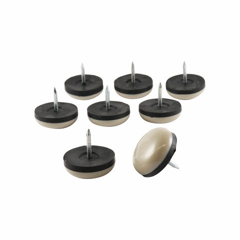Surface Gard 22mm Beige Round Nail On Slide Glides - 8 Pack