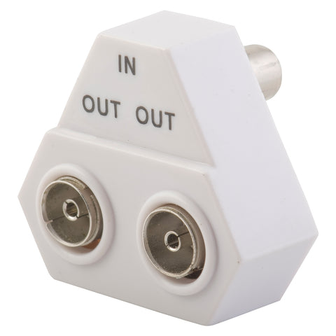 Antsig 2-Way PAL Splitter Nickel Plated White 222-BUN