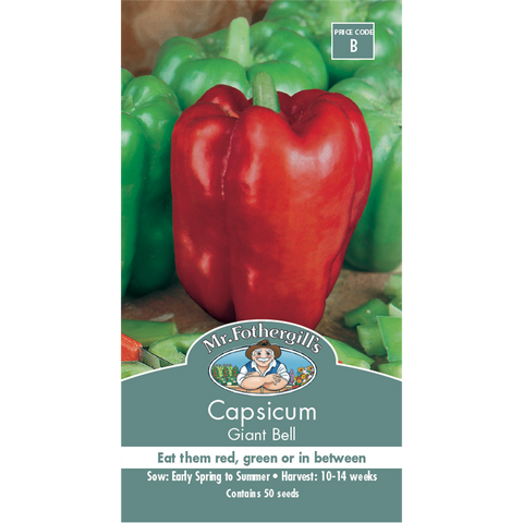 Mr Fothergill's Giant Bell Capsicum Seeds - Large Sweet Green-to-Red Fruit