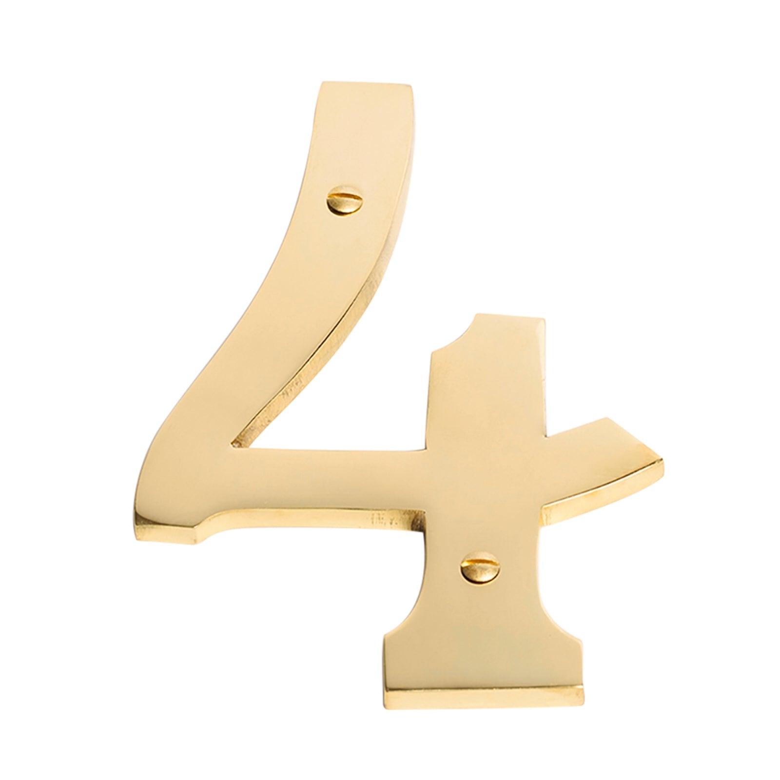 Sandleford 150mm Solid Brass House Number 4 - Weather Resistant, Fixings Included