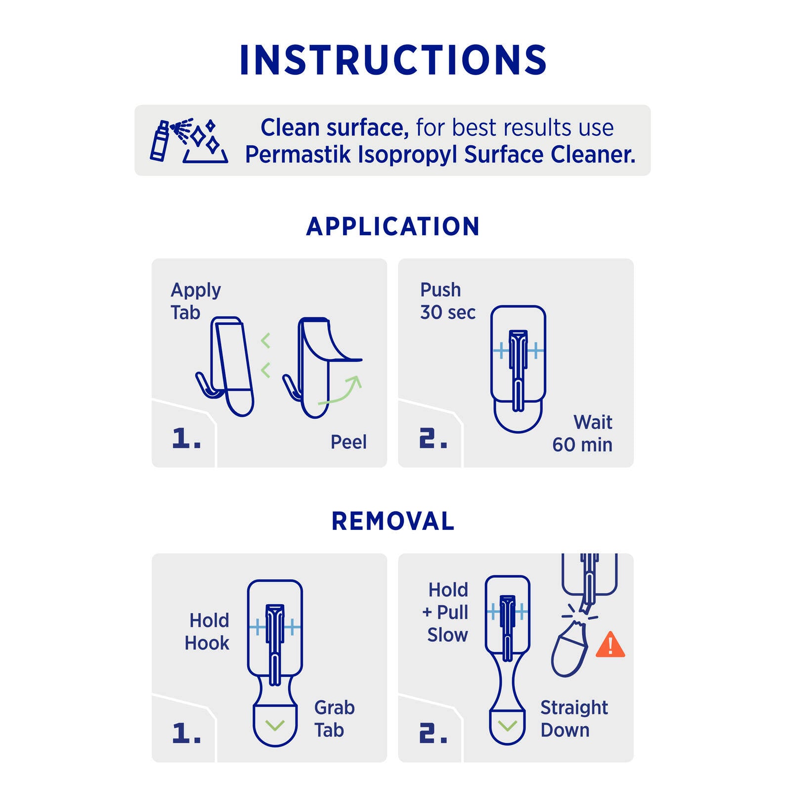 Permastik Small Clear Kitchen Hooks - 9 Pack Plastic Self-Adhesive