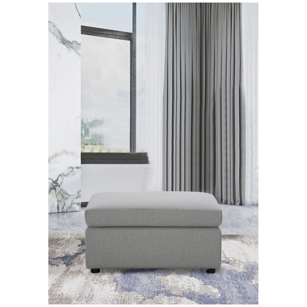 Ostro Furniture Athena ottoman - fabric upholstery with foam seat and spring support - 27007000