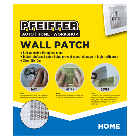 Pfeiffer 100mm Plaster Repair Wall Patch - Aluminium & Fibreglass Mesh, Paintable & Sandable