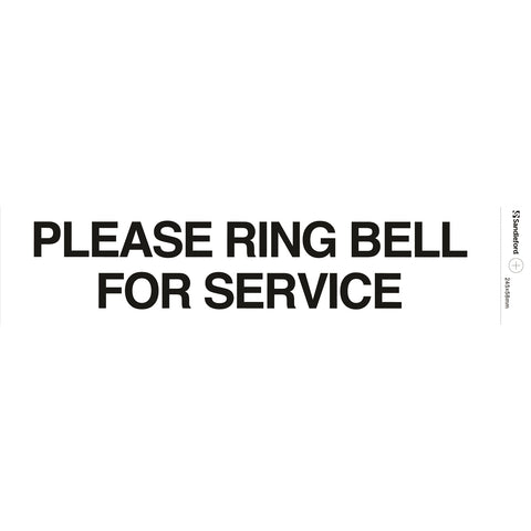 Sandleford Please Ring Bell For Service Sign 245 x 58mm Gloss Self Adhesive