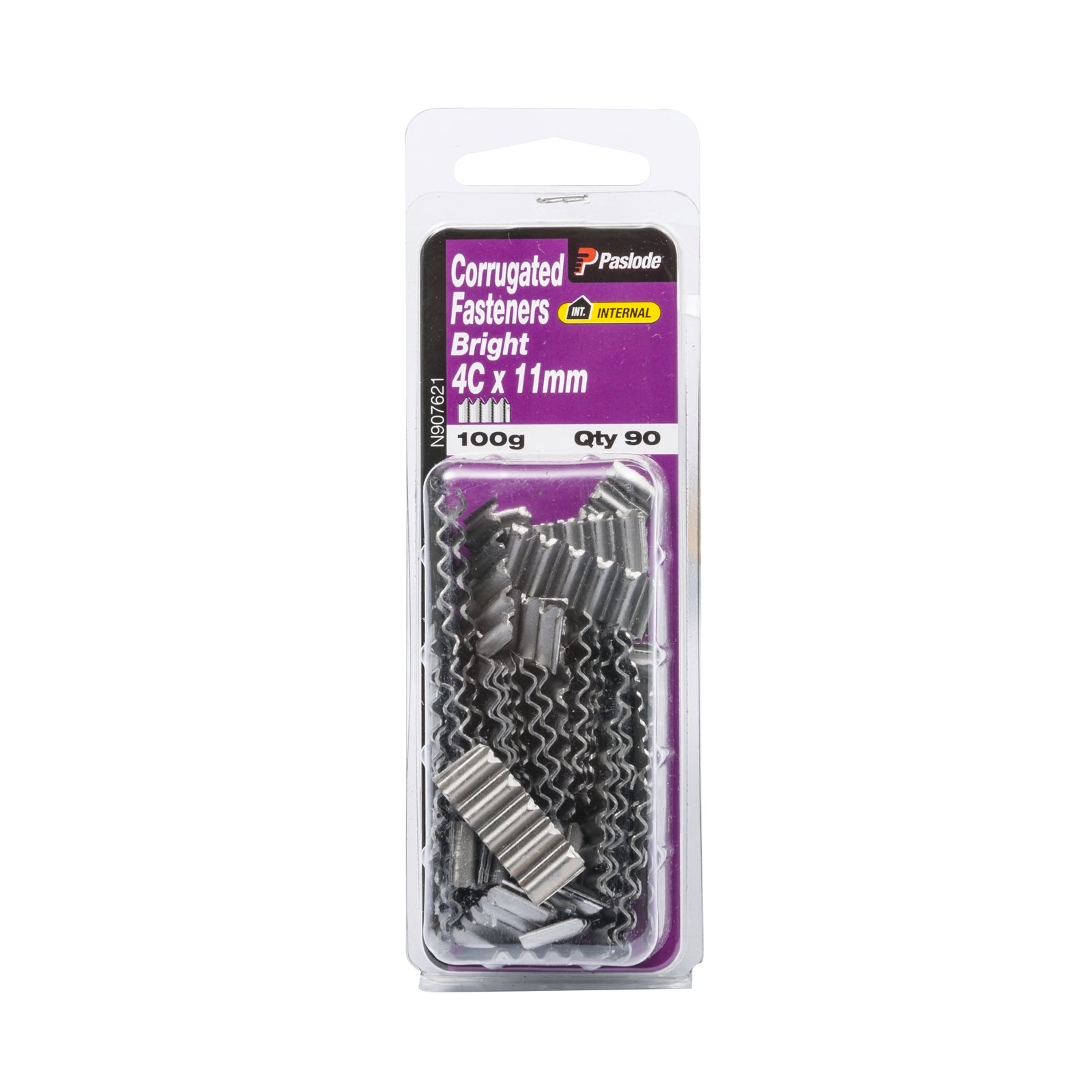 Paslode 40 x 11mm Bright Steel Corrugated Nails - 100g 90 Pack