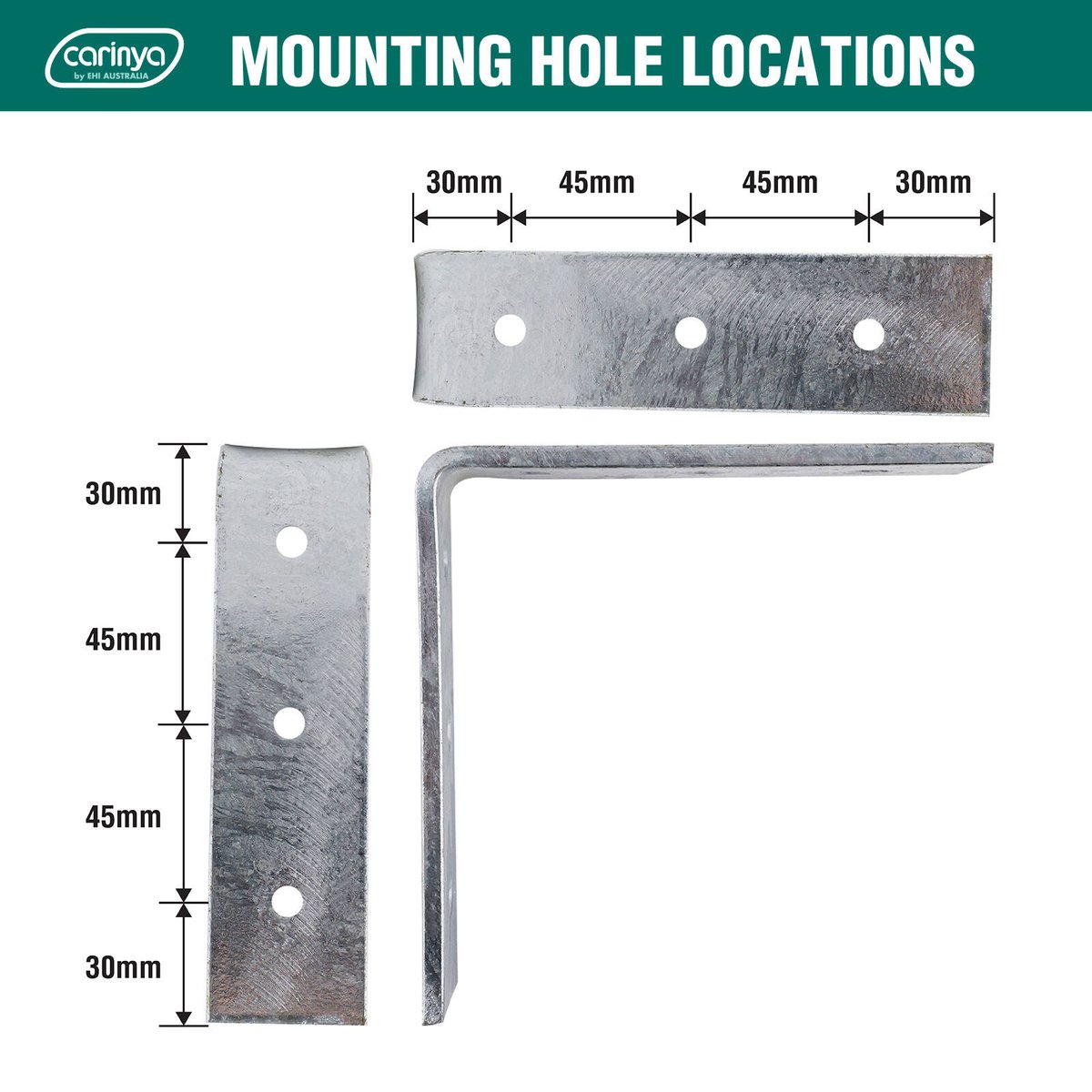 Carinya 150 x 150mm Galvanised Steel Heavy Duty Angle Bracket 150kg