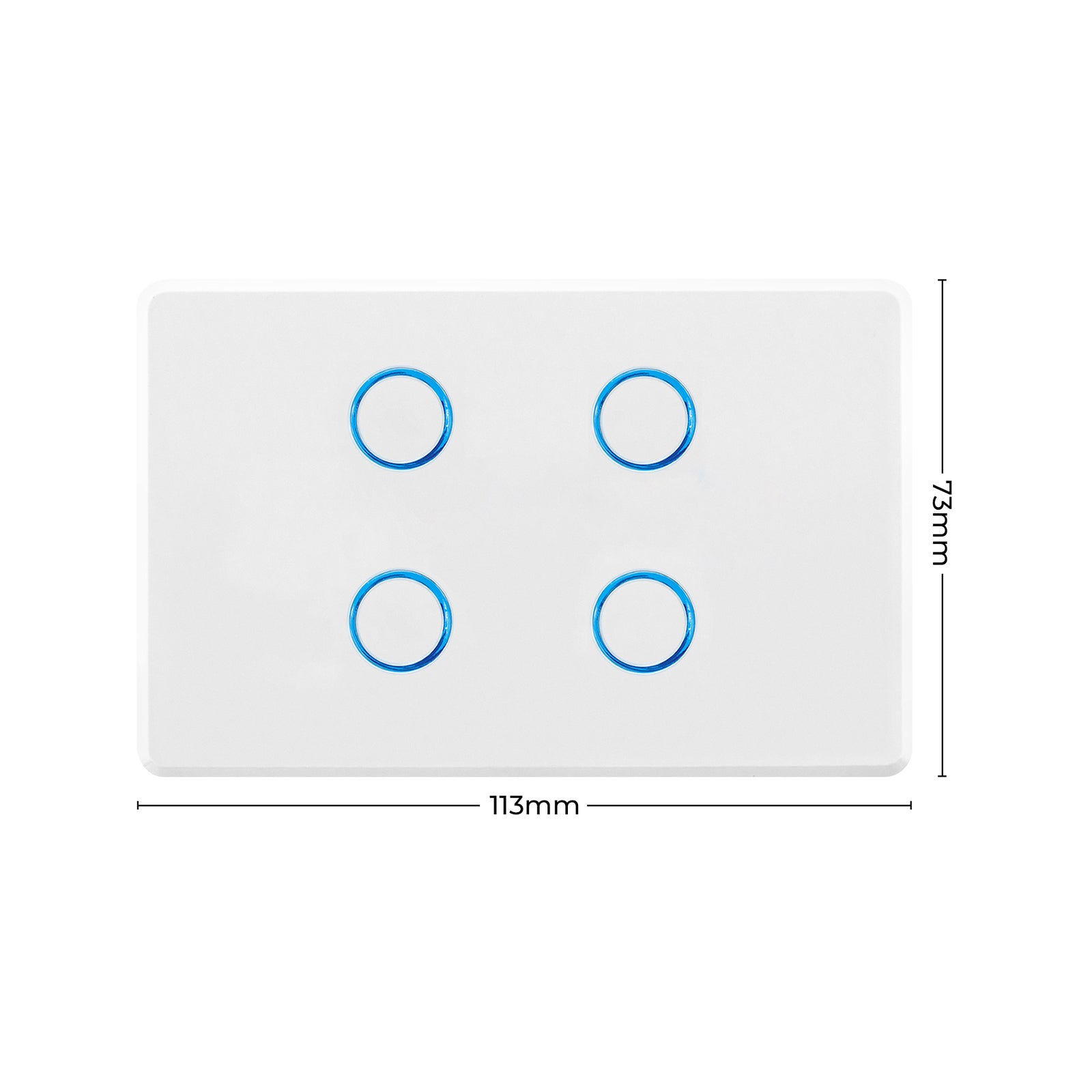 DETA Touch Activated Quad Gang Light Switch White 250V 6904B