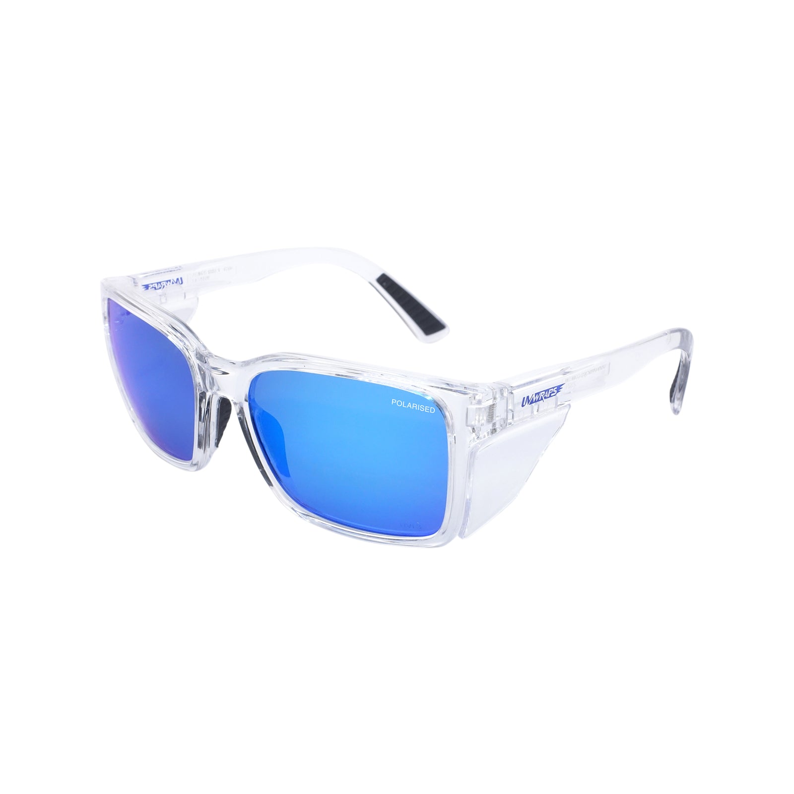 UV Wraps Blue Mirror Polarised Safety Glasses, Anti-Fog Anti-Scratch UV Protection