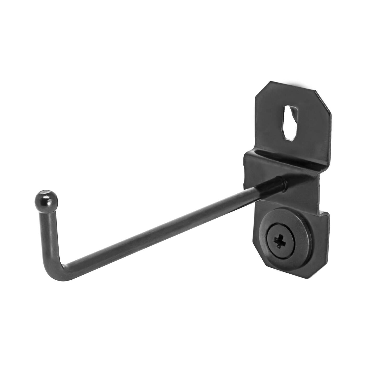 Pinnacle Black Gloss Heavy Duty Single Prong Pegboard Hooks 10 Pack Steel