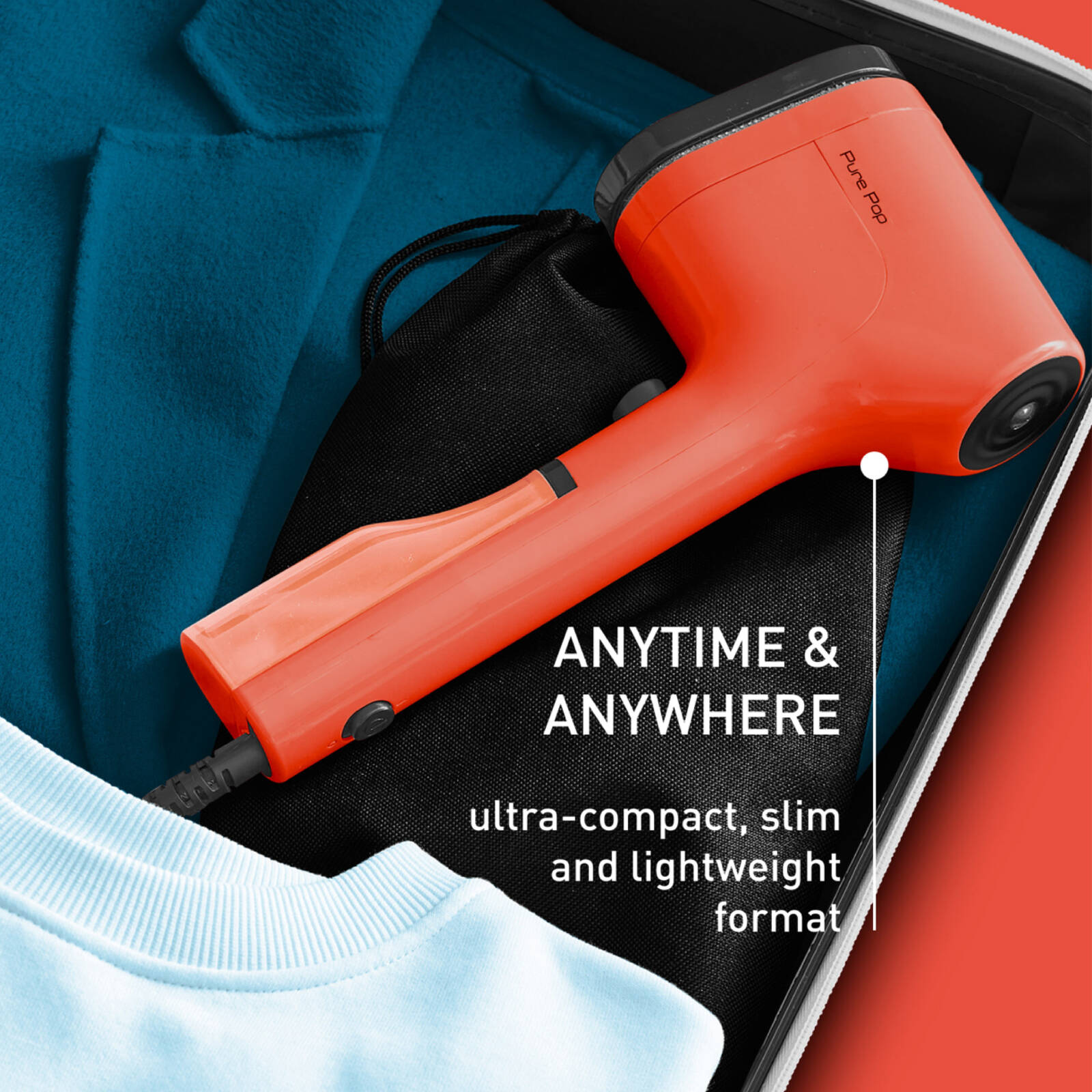 Tefal Pure Pop Handheld Garment Steamer DT2022 Watermelon