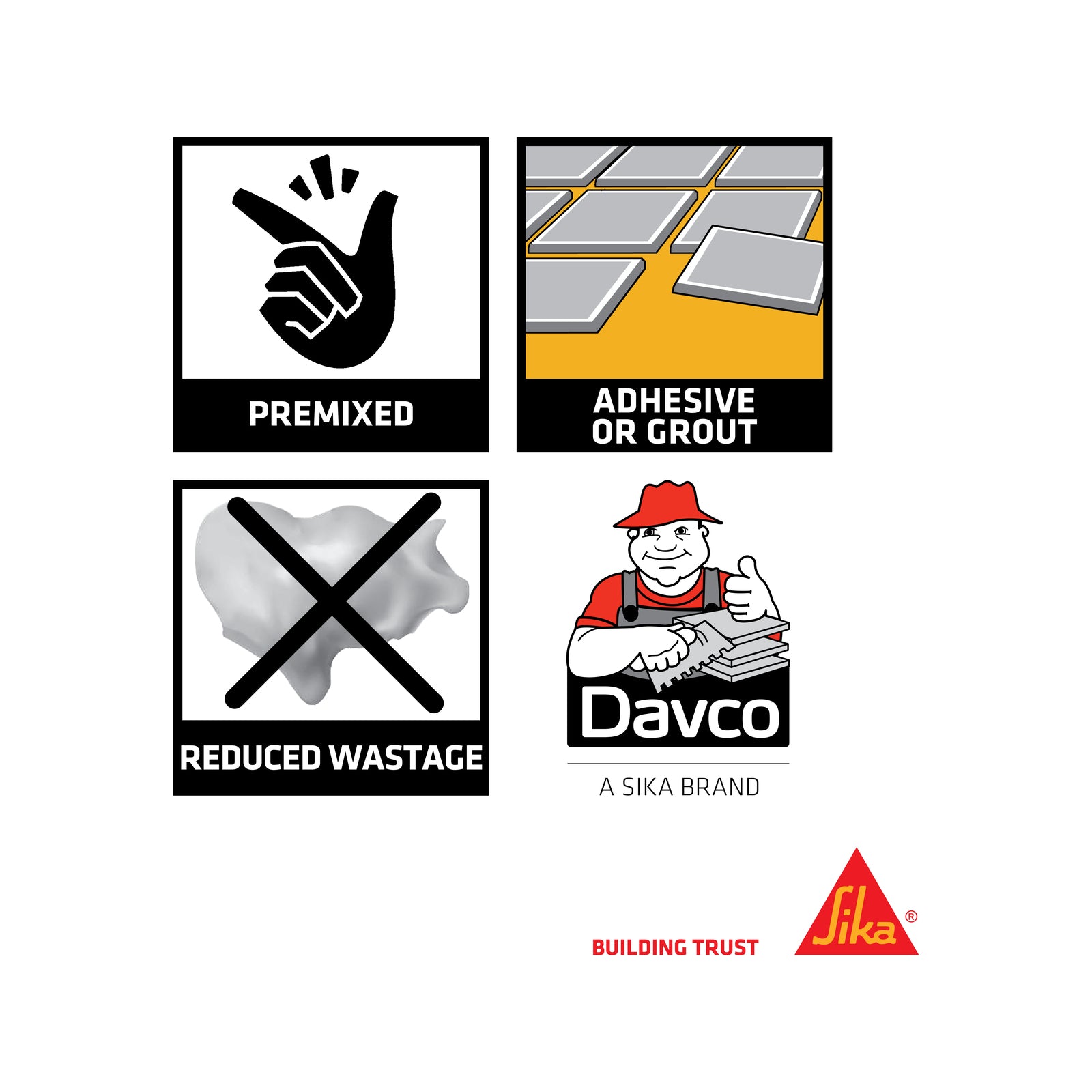 Davco 500ml White Sanitized Glue Grout Paste 1207700
