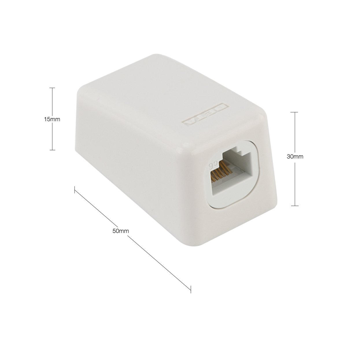 Deta White Polycarbonate RJ45 Skirting Board Outlet Indoor