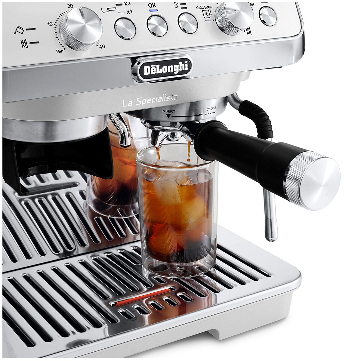 DeLonghi La Specialista Arte Evo Manual Espresso Machine - White - Cold Brew, Eight Grind Settings - EC9255WI