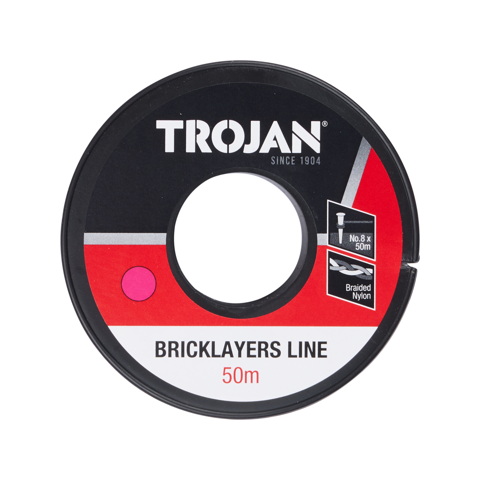 Trojan 50m No.8 Pink Nylon Brickline