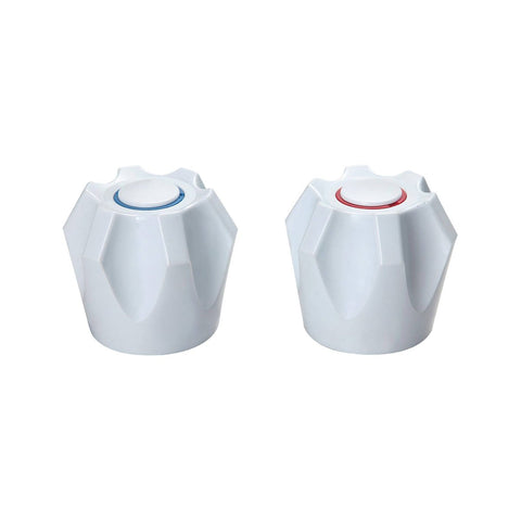 Shaw & Mason White PVC Six Point Style Handles Pair - 93mm x 203mm - Durable - SuperSaverAU - view 1
