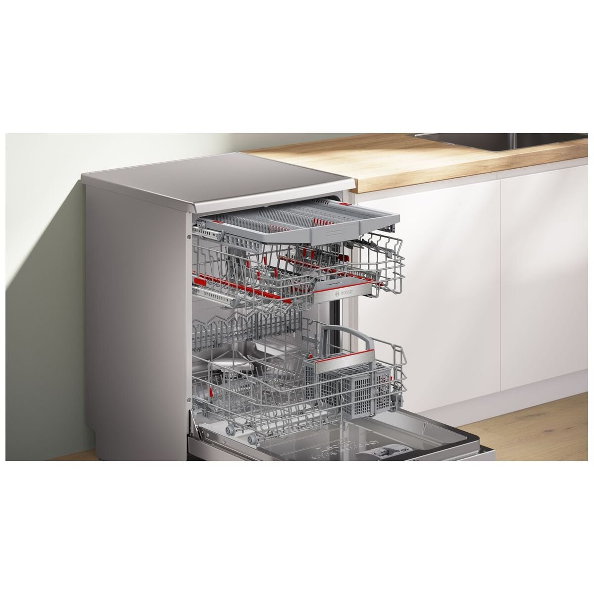 Bosch Series 8 60cm Freestanding Dishwasher - 15 Place Settings, Stainless Steel, PerfectDry - SMS8ZCI01A