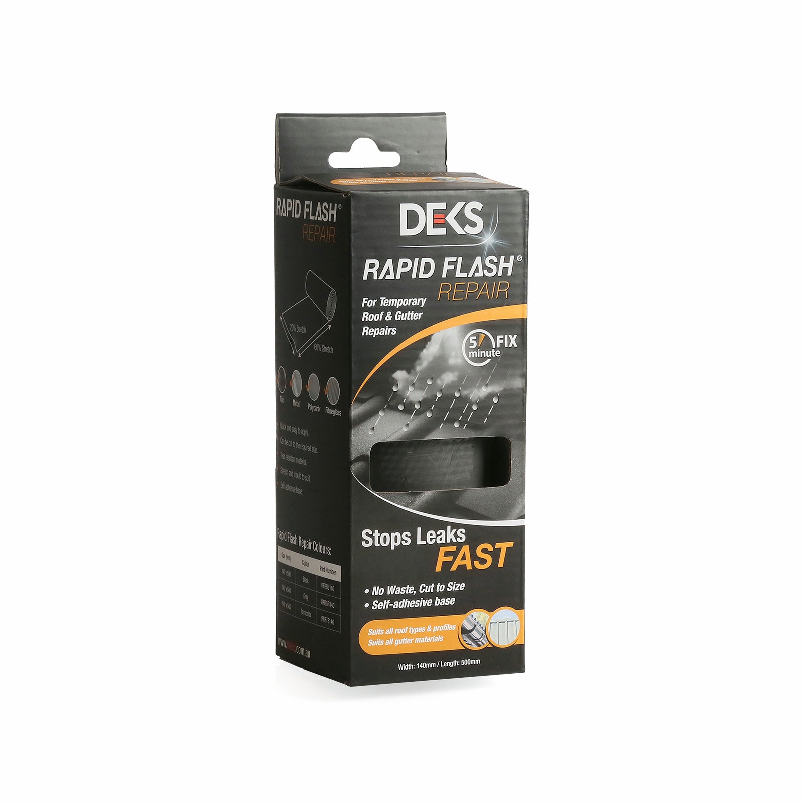 Deks 140 x 500mm Grey Rapid Flash Self Adhesive Repair Strip