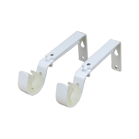 Pillar White 25/32mm Adjustable Universal Curtain Rod Bracket, 1 Pair