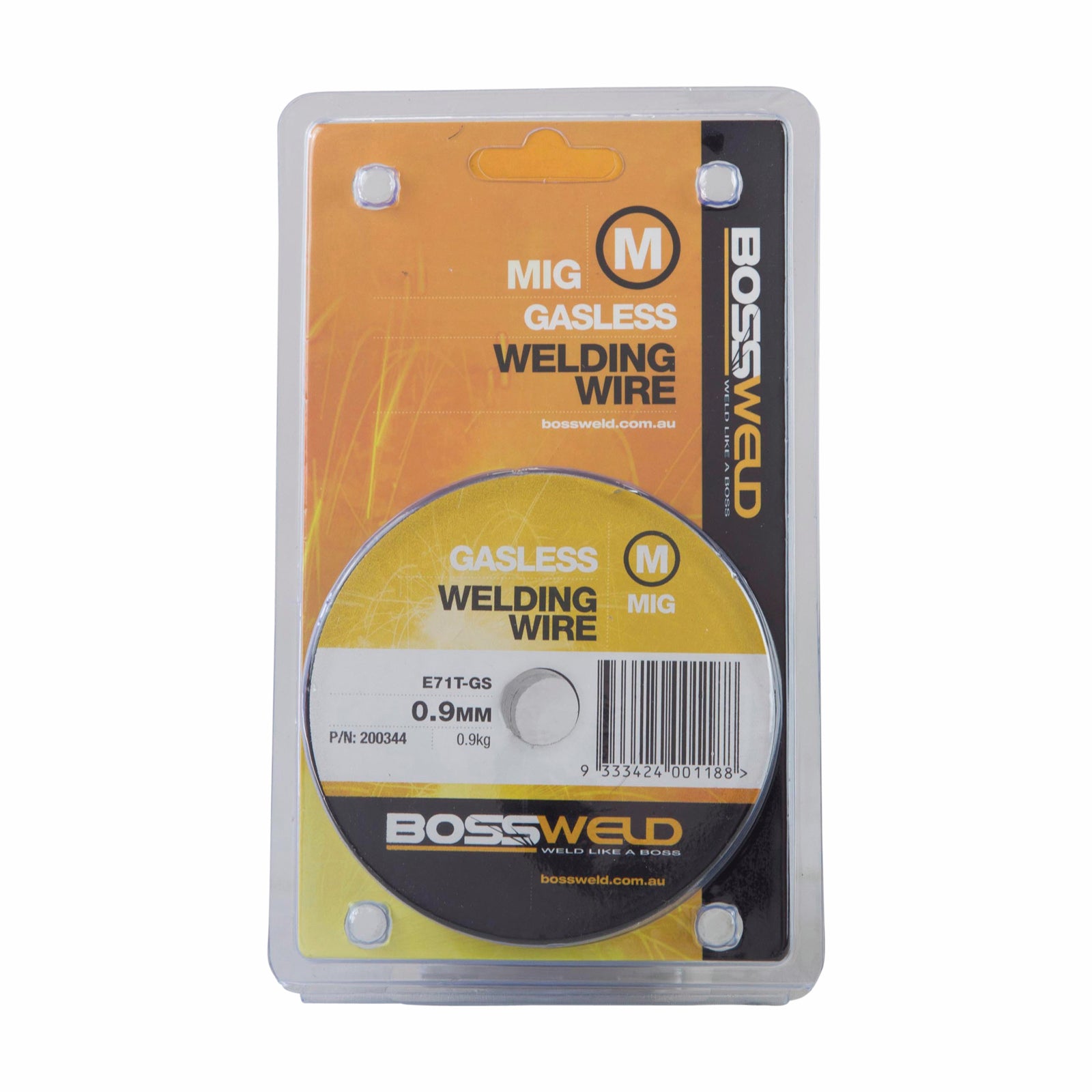 Bossweld 0.9mm x 0.9kg Gasless GS MIG Wire - Flux Cored Self-Shielding Steel