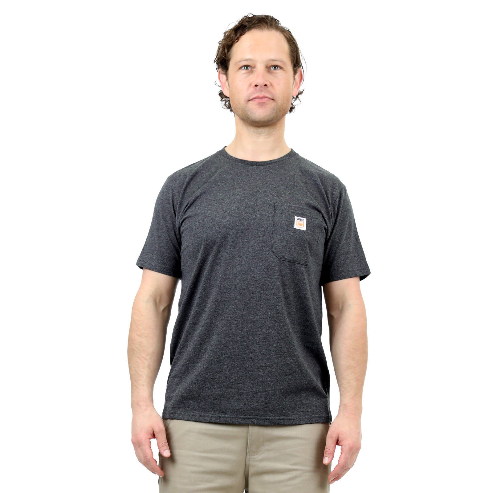 Citeco Men's Charcoal Marle Tee Cotton/Polyester - Small