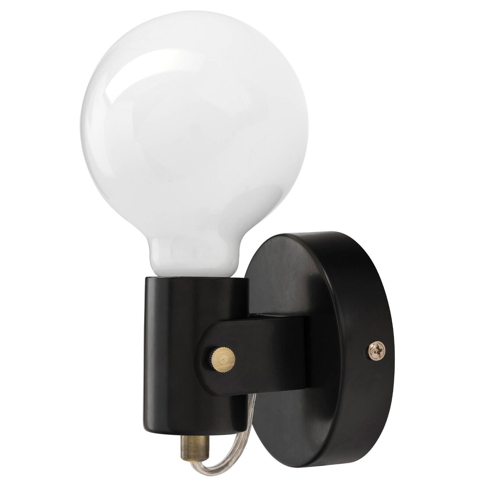 Brilliant Lighting Black Metta Metal Interior Wall Light Hardwired 240V 20390/06